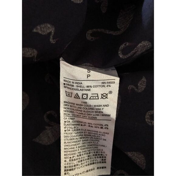 Womens Banana Republic Navy Swan Classic Fit Button Up Blouse SZ S - Picture 12 of 12